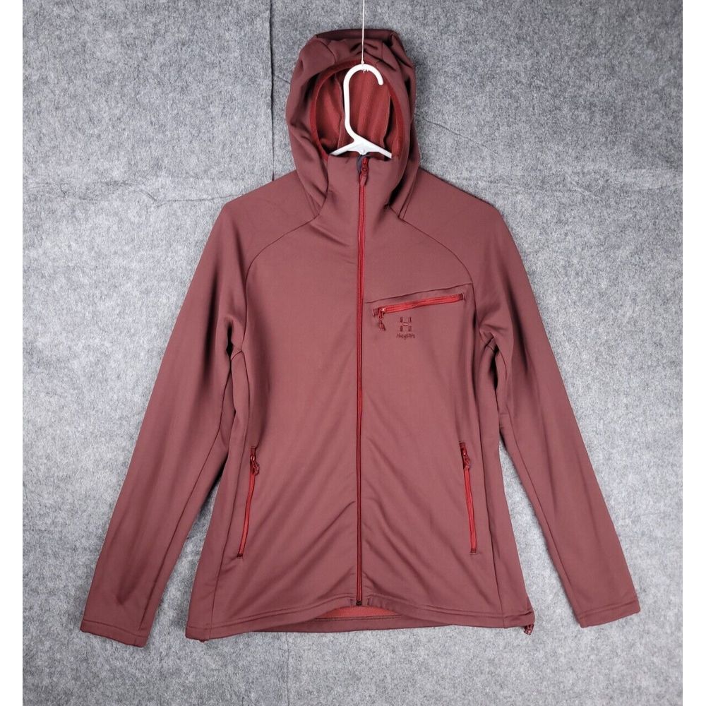 Haglofs Jacket Women's Large Hooded Full Zip Fleece Lined Pockets Khione Mid